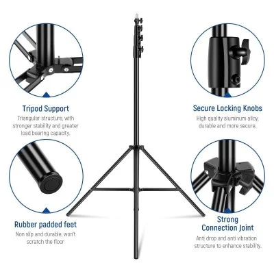 neewer 400cm  25-30-35-40mm air cushion light stand _ black